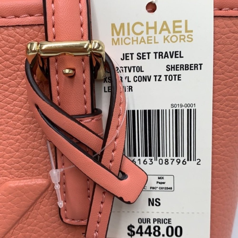 Michael Kors Xs Cryl Conv Tz Tote Sherbert Leather - Picture 10 of 16